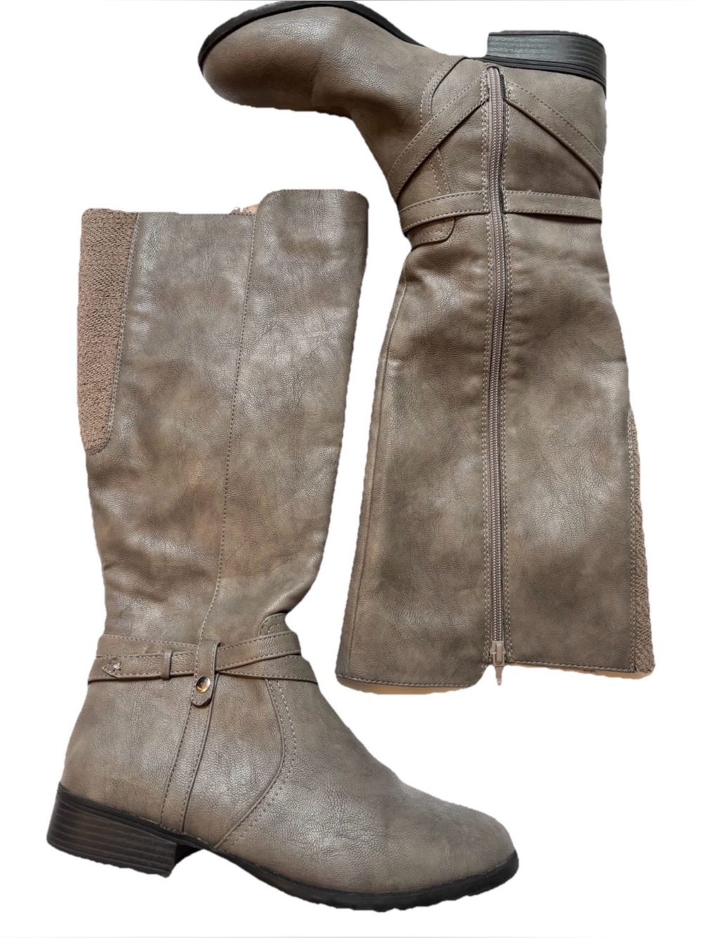 Life Stride grey faux leather Knee-High Riding Boots